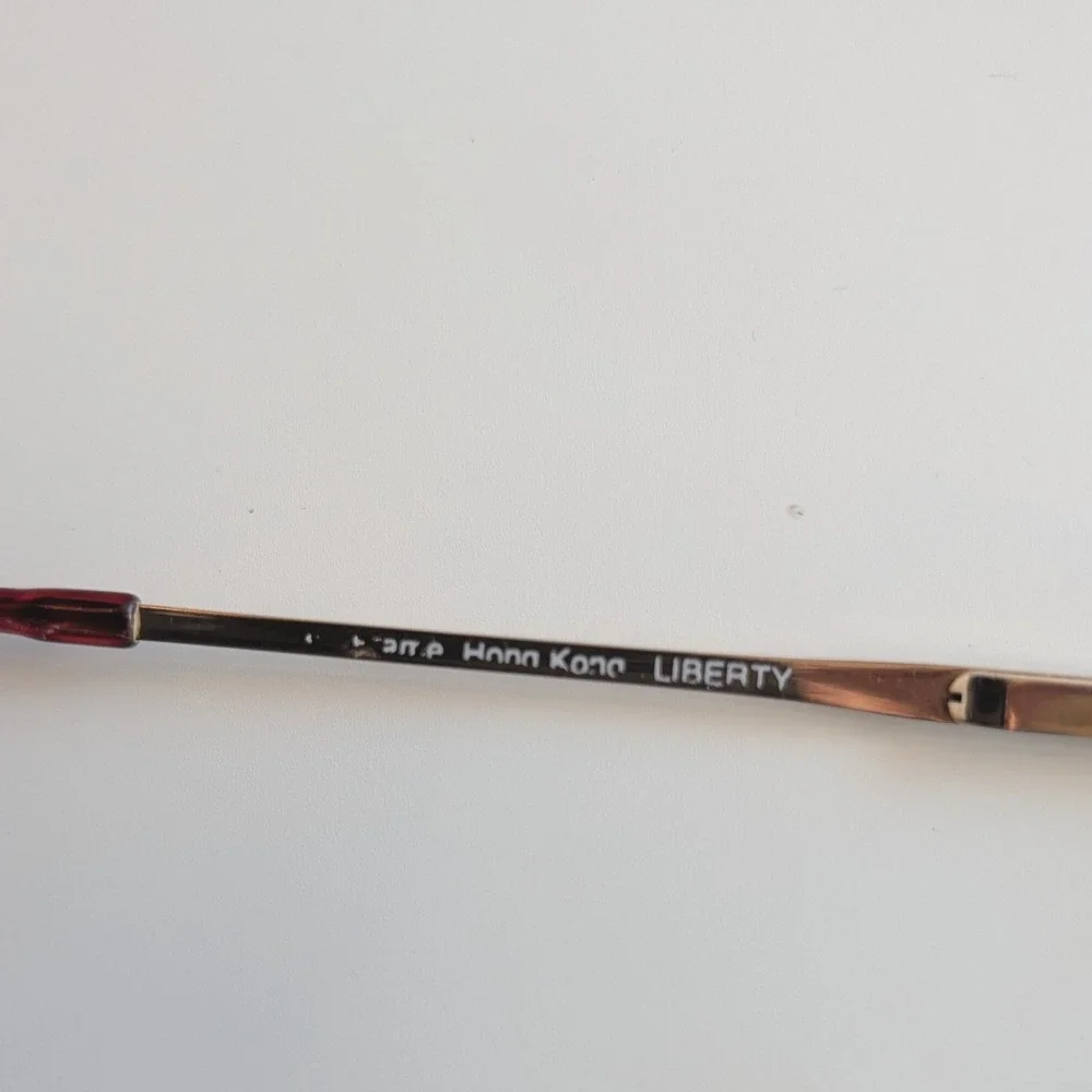 Liberty Gold Tone Frames Round Red Shiny‎ Filigree Glasses WY-15 FRAMES ONLY